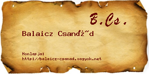 Balaicz Csanád névjegykártya